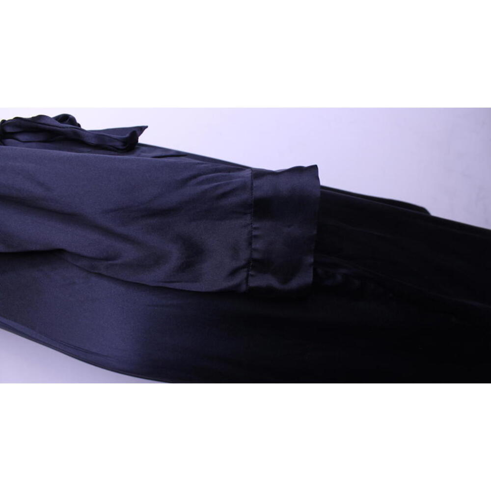 Fleur du Mal Black Silk Midi Wrap Dress - XS - Picture 4 of 8